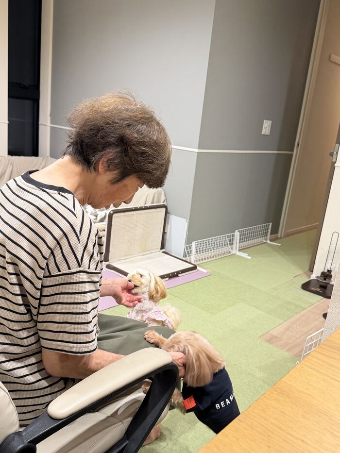 母に構ってもらう2人